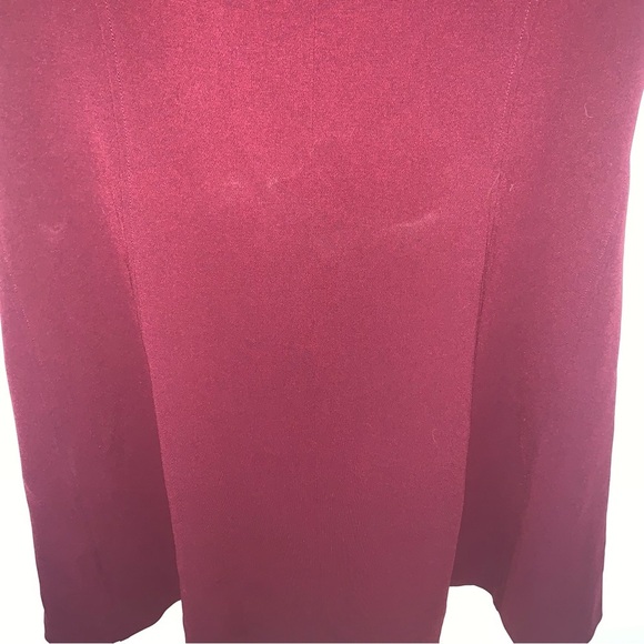 Theory Apalia Admiral Burgundy Red A-Line Crepe Dress Short Sleeve 8 - Picture 6 of 9